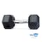Wecare Fitness Rubber-Coated Chrome Handle 25 Lbs Dumbbells, Set of Two, Black, 2PK WC-2P-25LB-BK - alternate 3
